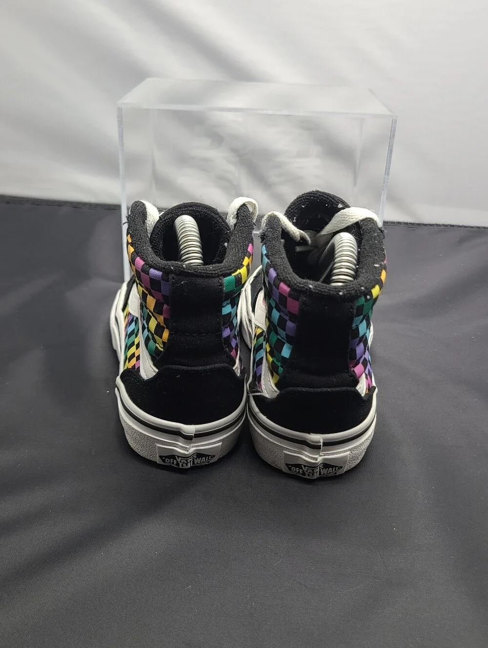 Vans Filmore High Top Rainbow Check Sneakers kids Toddler size 12C